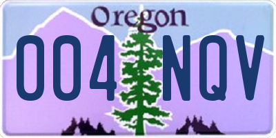 OR license plate 004NQV