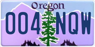 OR license plate 004NQW