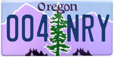 OR license plate 004NRY