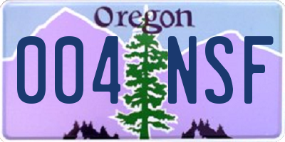 OR license plate 004NSF