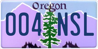 OR license plate 004NSL