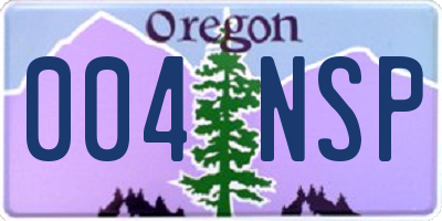 OR license plate 004NSP