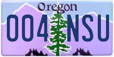 OR license plate 004NSU