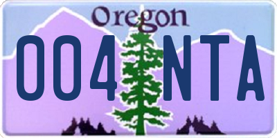OR license plate 004NTA