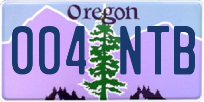 OR license plate 004NTB