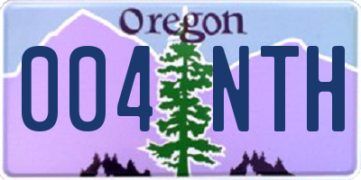OR license plate 004NTH