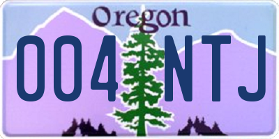 OR license plate 004NTJ