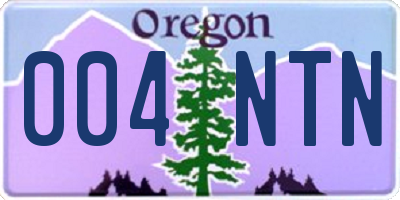 OR license plate 004NTN