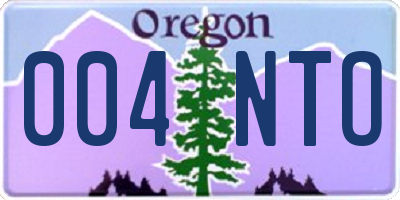 OR license plate 004NTO