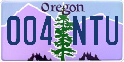 OR license plate 004NTU
