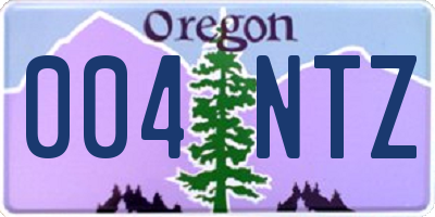 OR license plate 004NTZ