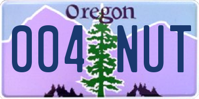 OR license plate 004NUT