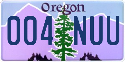 OR license plate 004NUU