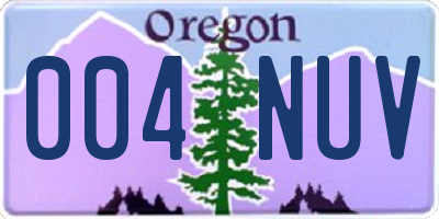 OR license plate 004NUV