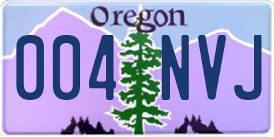 OR license plate 004NVJ