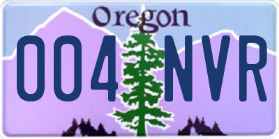 OR license plate 004NVR