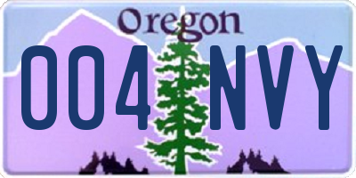 OR license plate 004NVY