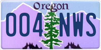 OR license plate 004NWS