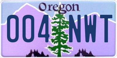 OR license plate 004NWT