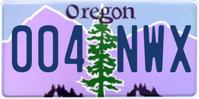 OR license plate 004NWX