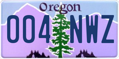 OR license plate 004NWZ