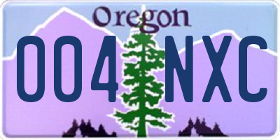 OR license plate 004NXC