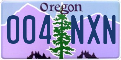 OR license plate 004NXN