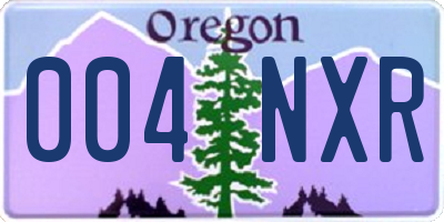 OR license plate 004NXR