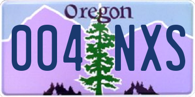 OR license plate 004NXS