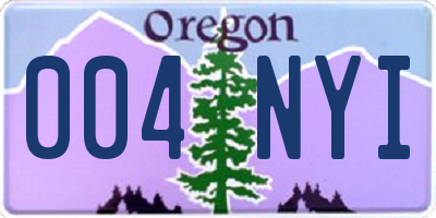 OR license plate 004NYI