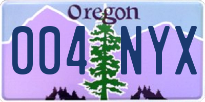 OR license plate 004NYX