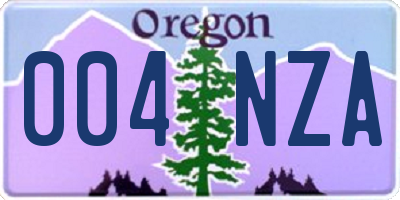 OR license plate 004NZA