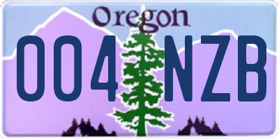 OR license plate 004NZB