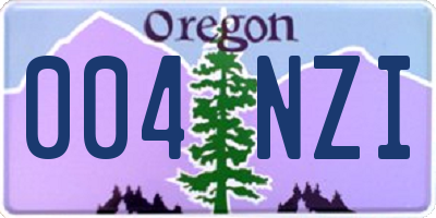 OR license plate 004NZI