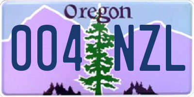 OR license plate 004NZL
