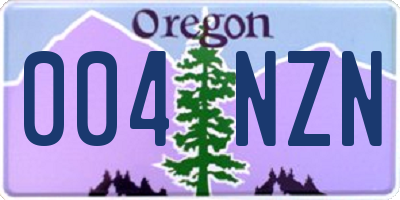 OR license plate 004NZN