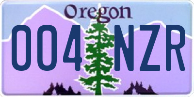 OR license plate 004NZR