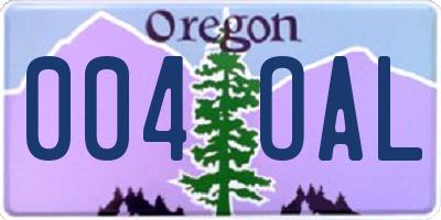 OR license plate 004OAL