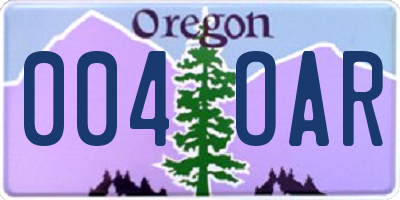 OR license plate 004OAR