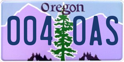 OR license plate 004OAS