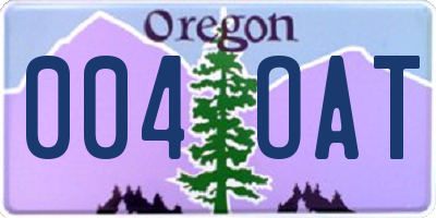 OR license plate 004OAT