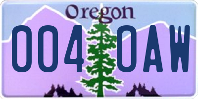 OR license plate 004OAW