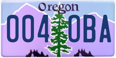 OR license plate 004OBA