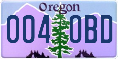 OR license plate 004OBD