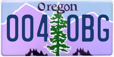 OR license plate 004OBG