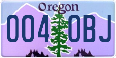 OR license plate 004OBJ