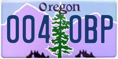 OR license plate 004OBP