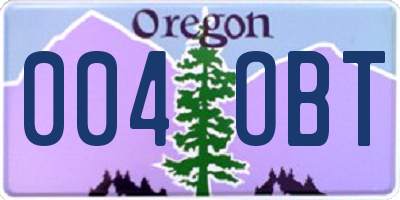 OR license plate 004OBT