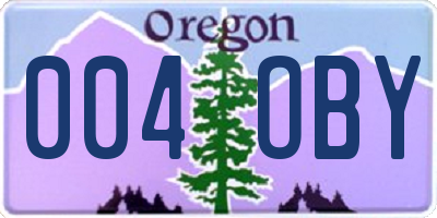 OR license plate 004OBY