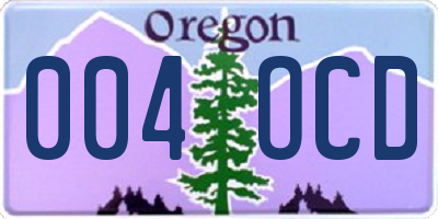 OR license plate 004OCD